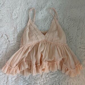 World Together Lace-Trimmed Pink Top